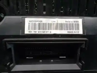 Автозапчастина б/у панель інструментів для volkswagen passat b6 variant (3c5) 2.0 tdi посилання на oem iam 3c0920871e  a2c53242429