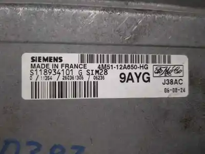 Second-hand car spare part ecu engine control for ford focus c-max (cap) 1.6 16v cat oem iam references 4m5112a650hg  s118934101g