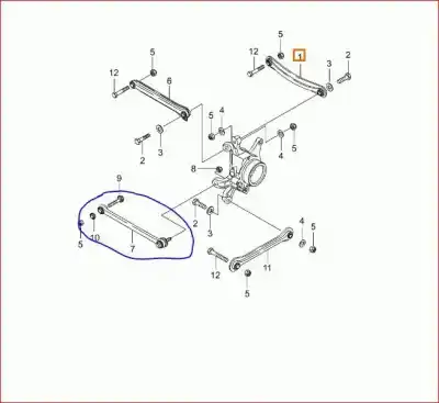 Gebrauchtes Autoersatzteil hinterer linker unterer lenker radaufhängung zum ssangyong rodius 2.7 turbodiesel cat oem-iam-referenzen 1513500553  