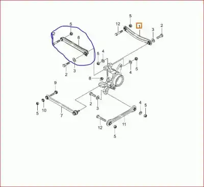 Pezzo di ricambio per auto di seconda mano braccio sospensione superiore posteriore sinistro per ssangyong rodius 2.7 turbodiesel cat riferimenti oem iam 665926  
