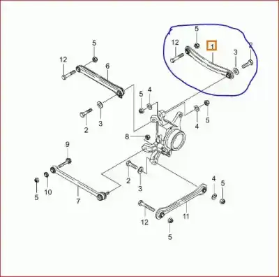 Second-hand car spare part left rear upper suspension arm for ssangyong rodius 2.7 turbodiesel cat oem iam references 4540121000  