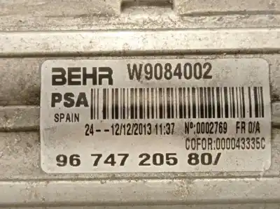 Peça sobressalente para automóvel em segunda mão intercooler por citroen ds5 2.0 hdi fap cat (rh02 / dw10cted4) referências oem iam 9674720580  w9084002