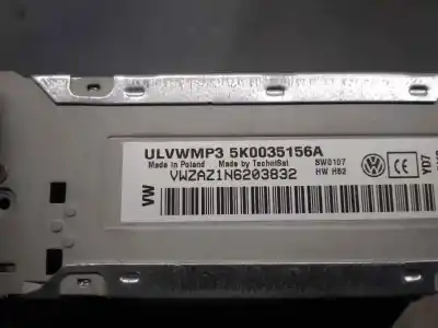 Автозапчасти б/у аудиосистема / радио cd за volkswagen caddy ka/kb (2c) 1.6 tdi ссылки oem iam 5k0035156a  