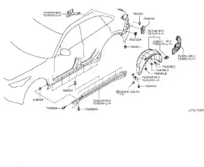Автозапчастина б/у задні модинги для infiniti fx 3.7 v6 (320 cv) 3.7 v6 посилання на oem iam 788531ca0a  