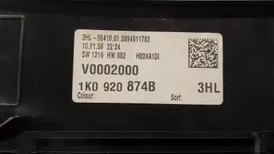 Pezzo di ricambio per auto di seconda mano pannello degli strumenti per volkswagen jetta (1k2) 2.0 tdi riferimenti oem iam 1k0920874b  a2c53242767