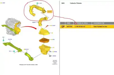 Автозапчастина б/у труба для ford puma (j2k, cf7) 1.0 ecoboost mhev посилання на oem iam l1b19c623ac  