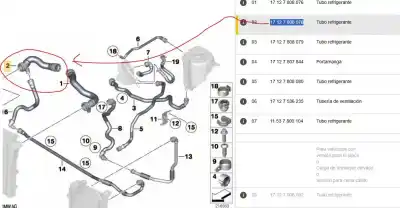 Peça sobressalente para automóvel em segunda mão tubo por bmw x5 (e70) 3.0 turbodiesel referências oem iam 780807802  16185913