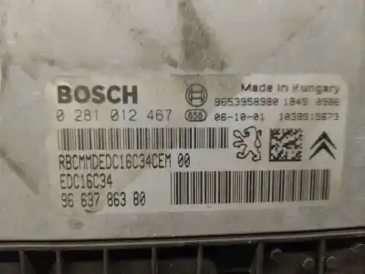 Peça sobressalente para automóvel em segunda mão centralina de motor uce por peugeot 207/207+ (wa_, wc_) 1.6 hdi referências oem iam 9663786380 0281012467 bosch 