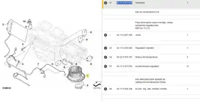Peça sobressalente para automóvel em segunda mão motor de sofagem por bmw 3 descapotable (e93) 320 i referências oem iam 64119227670  64119227670