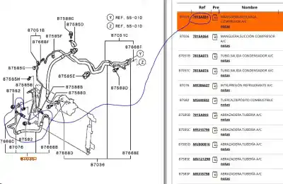 Second-hand car spare part air conditioning pipes for mitsubishi outlander ii (cw_w) 2.0 di-d (cw8w) oem iam references 7815a051  7815a051