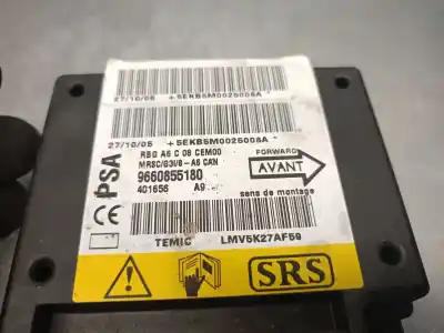Pièce détachée automobile d'occasion boitier de commande d'airbag pour citroen c2 (jm_) 1.4 hdi références oem iam 9660855180 lmv5k27af59 temic 