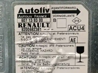 Second-hand car spare part airbag control unit for renault megane ii (bm0/1_, cm0/1_) 1.6 16v oem iam references 8200682381 607139300 autoliv 