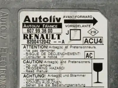 Автозапчасти б/у блок управления подушками безопасности за renault scénic ii (jm0/1_) 1.5 dci (jm1e, jm16) ссылки oem iam 8200412042a 607993600 autoliv 
