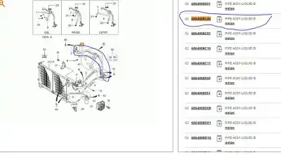 Second-hand car spare part air conditioning pipes for ssangyong rexton 2.7 turbodiesel cat oem iam references 6864008c00  6864008c00