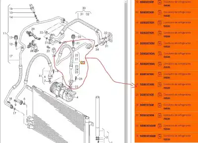 Автозапчастина б/у труби кондиціонації для skoda octavia iii (5e3, nl3, nr3) 1.6 tdi посилання на oem iam 5q0816743d  5q0816743d