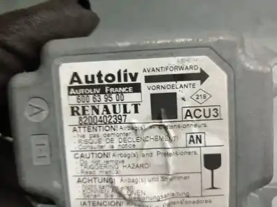Pièce détachée automobile d'occasion boitier de commande d'airbag pour renault scénic i monospace (ja0/1_, fa0_) 1.9 dci (ja05, ja1f) références oem iam 8200402397 600639500 autoliv 