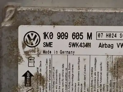 Second-hand car spare part airbag control unit for skoda octavia ii (1z3) 1.9 tdi oem iam references 1k0909605m 5wk43411 sme 