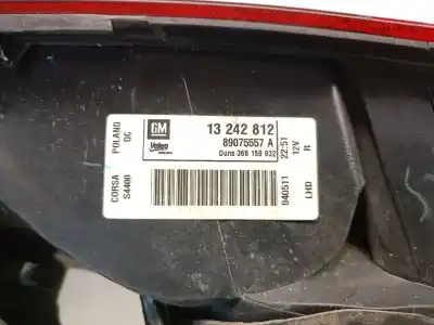 Автозапчасти б/у правый задний фонарь за opel corsa d (s07) 1.3 cdti (l08, l68) ссылки oem iam 13242812 89075557a valeo 1222150