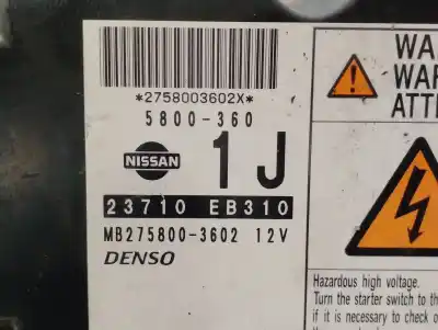 Peça sobressalente para automóvel em segunda mão centralina de motor uce por nissan np300 navara (d40) 2.5 dci 4wd referências oem iam 23710eb310 mb2758003602 denso 