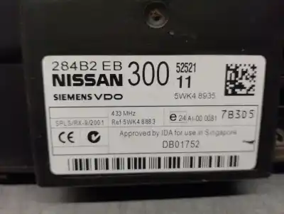 Peça sobressalente para automóvel em segunda mão módulo de confort / bsi /bcm por nissan np300 navara (d40) 2.5 dci 4wd referências oem iam 284b2eb300 5wk48935 - siemens vdo 
