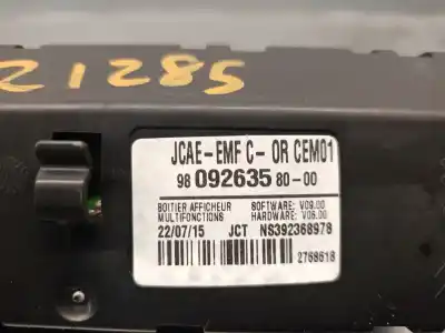 Second-hand car spare part multifunction display for citroen c-elysee (dd_) 1.2 vti 82 oem iam references 9809263580  