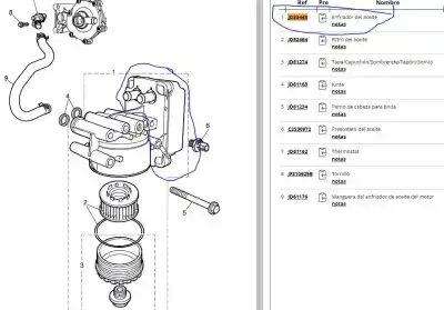 Автозапчасти б/у охладитель моторного масла за jaguar x-type i ranchera familiar (x400) 2.0 d ссылки oem iam jde3448  jde3448