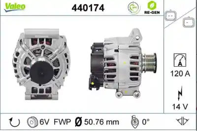 Pièce détachée automobile d'occasion alternateur pour peugeot 308 i (4a_, 4c_) 1.6 16v références oem iam a612380a 440174 valeo 5705kg