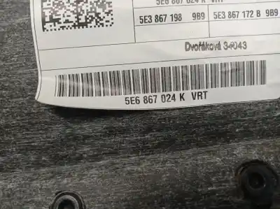 Автозапчастина б/у обликка задніх правіх дверей для skoda octavia iv (nx3, nn3) 1.5 tsi посилання на oem iam 5e6867024k  5e6867024k