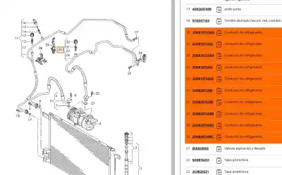 Автозапчастина б/у труби кондиціонації для seat leon (kl1) 1.0 tsi посилання на oem iam 5wa816743d  2q0816743an