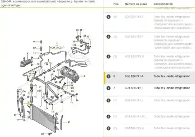 Second-hand car spare part air conditioning pipes for seat ibiza iii (6l1) 1.9 sdi oem iam references 6q0820741a  6q0820741a - 6q1820741l
