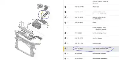Автозапчастина б/у труба для seat leon (kl1) 1.0 tsi посилання на oem iam 5q0129684d  5q0129684c