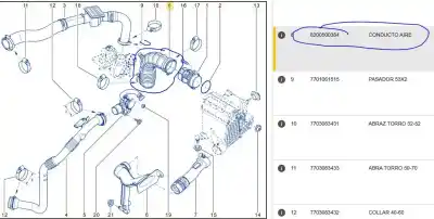Автозапчастина б/у труба для renault kangoo express (fw0/1_) 1.5 dci 70 (fw0a, kw0v) посилання на oem iam 8200500384b  8200500384