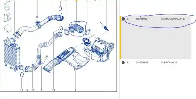 Pezzo di ricambio per auto di seconda mano tubo per renault megane iv fastback (b9a/m/n_) 1.3 tce 140 (b9nb) riferimenti oem iam 165755929r  165755929r