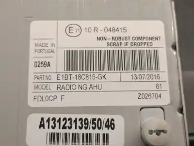 Автозапчасти б/у аудиосистема / радио cd за ford fiesta vi (cb1, ccn) 1.0 ecoboost ссылки oem iam e1bt18c815gk  4342466 - e1bt-18c815gr