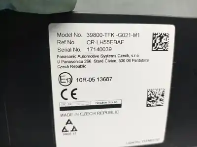 Автозапчастина б/у електронний модуль для honda civic x fastback (fc_, fk_) 1.0 vtec (fk6) посилання на oem iam 39800tfkg021m1 17140039 