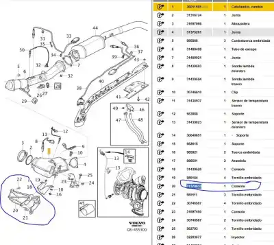 Second-hand car spare part engine support for volvo v40 fastback (525) d3 oem iam references 31370633  31370633
