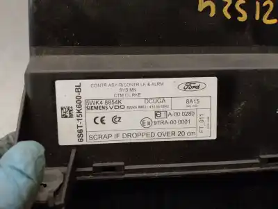 Peça sobressalente para automóvel em segunda mão módulo electrónico do fecho central por ford fiesta v (jh_, jd_) 1.4 tdci referências oem iam 6s6t15k600bl 5wk48854k - siemens 