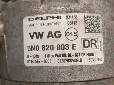 Pezzo di ricambio per auto di seconda mano compressore aria condizionata per seat leon (1p1) 1.6 tdi riferimenti oem iam 5n0820803e  5n0820803c