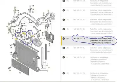 Pezzo di ricambio per auto di seconda mano tubi aria condizionata per seat leon (1p1) 1.6 tdi riferimenti oem iam 1k0820721ca  1k0820721ca