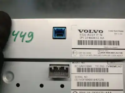 Second-hand car spare part multifunction display for volvo v40 fastback (525) d3 oem iam references 31483613  
