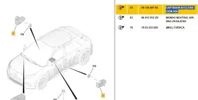 Peça sobressalente para automóvel em segunda mão sensor por citroen c4 cactus 1.2 vti 82 referências oem iam 9675669780  