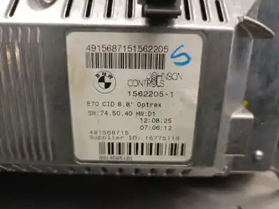 Second-hand car spare part multifunction display for bmw x5 (e70) 3.0 turbodiesel cat oem iam references 1562205  65509194063