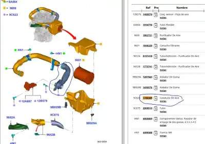 Автозапчасти б/у трубка за ford focus iii 1.0 ecoboost ссылки oem iam cv619c623ab  1780389