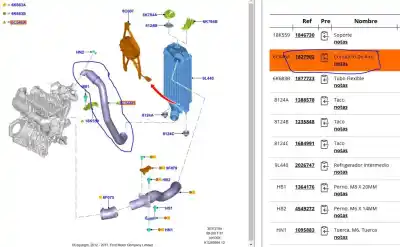 Peça sobressalente para automóvel em segunda mão tubo por ford focus iii 1.0 ecoboost referências oem iam cv616c646ac  1827902