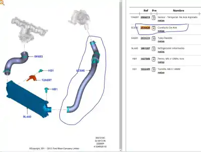 Автозапчастина б/у труба для ford transit custom v362 furgón (fy, fz) 2.2 tdci посилання на oem iam bk216c646af  