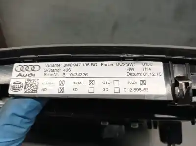 Автозапчастина б/у внутрішне світло для audi a4 b9 (8w2, 8wc) 2.0 tdi quattro посилання на oem iam 8w0947135bq 10434326 