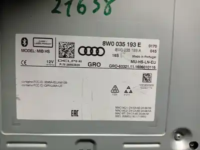Автозапчастина б/у аудіо система / радіо cd для audi a4 b9 (8w2, 8wc) 2.0 tdi quattro посилання на oem iam 8w0035193e  8w0035193e