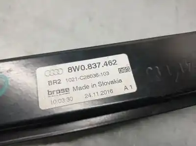 Second-hand car spare part passenger side right window regulator for audi a4 b9 (8w2, 8wc) 2.0 tdi quattro oem iam references 8w0837462 1021c28036103 brose 8w0837462