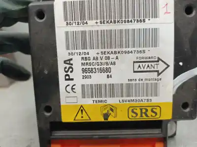 Second-hand car spare part airbag control unit for citroen c3 i (fc_, fn_) 1.6 16v oem iam references 9658316680 l5v4m30a7s3 temic 