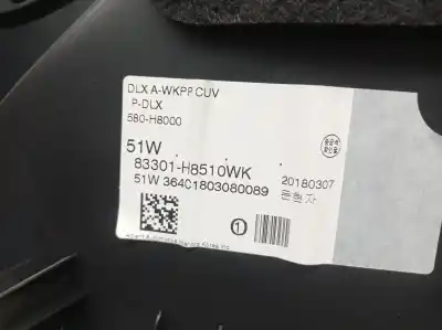 Автозапчастина б/у обкітка задніх лівіх дверей для kia stonic (yb) 1.0 t-gdi посилання на oem iam 83301h8510wk  83301h8510wk